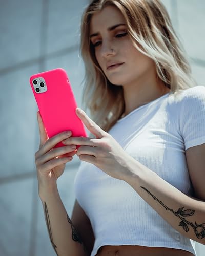 FELONY CASE - iPhone 13 / iPhone 14 Case - Neon Pink Silicone Phone Cover | Liquid Silicone with Anti-Scratch Microfiber Lining, 360° Shockproof Protective Case for Apple iPhone 13 / iPhone14 - color: Neon Pink, size: iPhone 13/14 without MagSafe