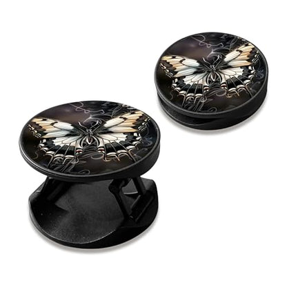 2 Pack Cell Phone Grip with Expanding Kickstand, Gray Butterfly - color: Gray Butterfly