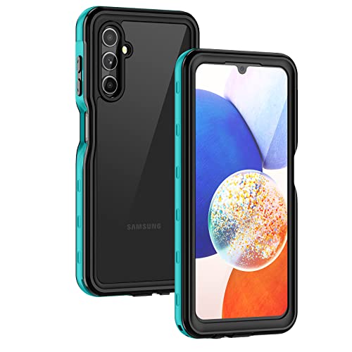 Lanhiem for Samsung Galaxy A14 5G Case, IP68 Waterproof Dustproof, Built-in Screen Protector, Heavy Duty Full Body Protective Phone Case for Galaxy A14 5G, Blue/Clear - color: Blue