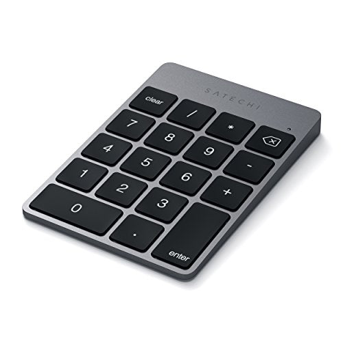 Satechi Slim Aluminum Bluetooth Keypad, 18-Key Number Pad, Space Gray - color: Space Gray, size: Micro USB