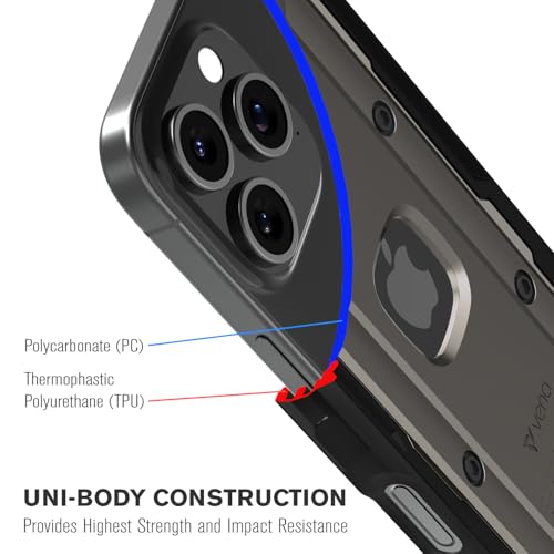 VENA vArmor Rugged Case for Apple iPhone 16 Pro (6.3") – Personalized Engraved Cover with Military-Grade Protection and Belt Clip Holster - color: Personalized