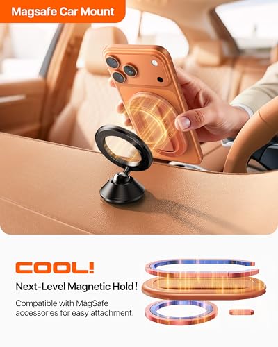 andobil [2026 Woven Comfort] Magnetic Phone Grip for MagSafe w/Finger Strap - color: Orange