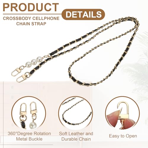 uxcell Phone Lanyard, Crossbody Cellphone Chain with Tether Tabs - color: Black