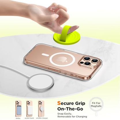 Magnetic Phone Grip for MagSafe, Silicone Ring Grip, Neon Yellow - color: Neon Yellow