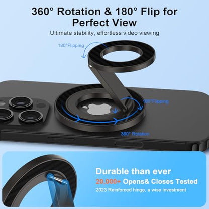 Magnetic Phone Ring Grip Holder for MagSafe Magnet Phone Stand Finger Ring - color: Black