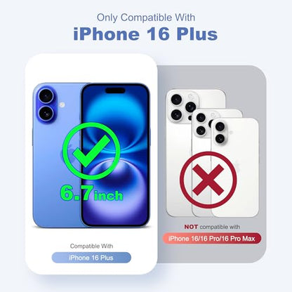 Compatible with iPhone 16 Plus Case with Magnetic Ring Stand [Compatible with Mag-Safe] [Built-in Screen Protector] Military-Grade Drop Protection Matte Translucent Phone Case, Desert Brown - color: Desert Brown, size: Iphone 16 Plus