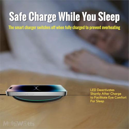 Fast Certified Wireless Charger pad Compatible with iPhone (17/16/15/14/13/12/X/8, Samsung (S26/S25/S24/S23/S22/S20/S10/S9/S8/Note8/9/10 & Other Wireless Charging Compatible Phones and Earphones