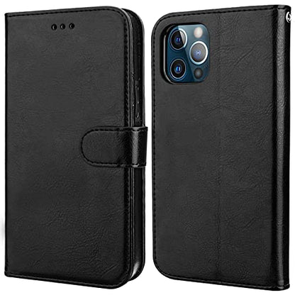 Bocasal Detachable Wallet Case Card Holder for iPhone 13 Pro, Black - color: Black