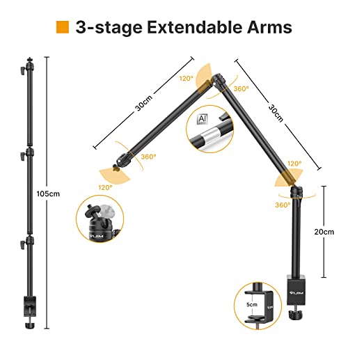 VIJIM LS08 Flexible Overhead Camera Mount Desk Stand WebcamStand Microphone