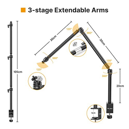 VIJIM LS08 Flexible Overhead Camera Mount Desk Stand WebcamStand Microphone