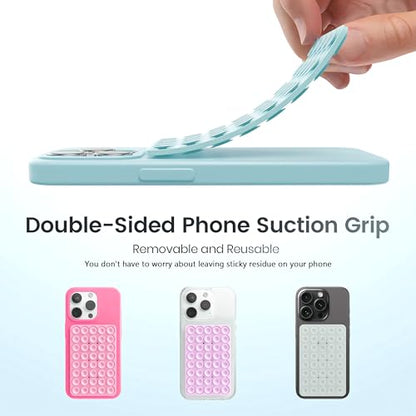 DreamsLink.LC Silicone Double-Sided Suction Phone Mount, BabyPink+Babyblue