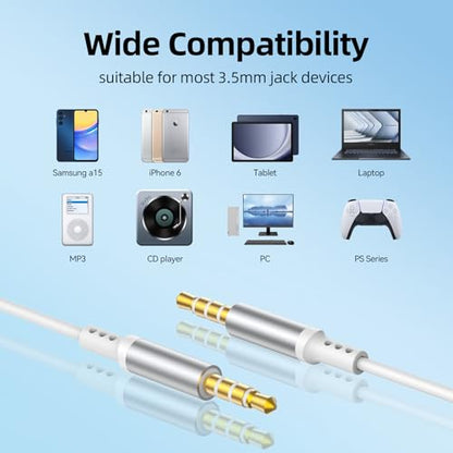 Wired Earbuds with Microphone, In-ear Headphones Wired with Stereo Sound,Noise Isolating Cord Headphones with Mic,Lightweight 3.5mm Earphones Corded for Laptops,Tablets,MP3 and Other 3.5mm Devices