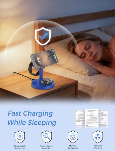 Aeinidi Super Fast Strong Magnetic Wireless Charger for Samsung - color: NavyBlue, size: 15W
