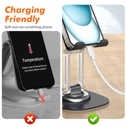Metal Phone Stand, Adjustable Foldable Cell Phone Stand Holder for Desk