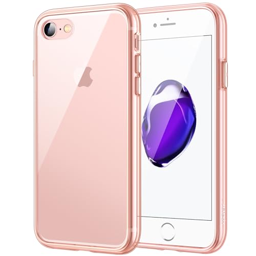 JETech Case for iPhone SE 3/2, iPhone 8/7, Anti-Yellowing, Rose Gold | Shockproof Protection, Scratch Resistant Hard PC Back, Durable Transparent TPU Bumper - color: Rose Gold
