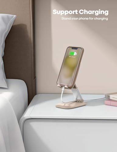 Lamicall Khaki Phone Holder for Desk, Cellphone Stand - color: Khaki
