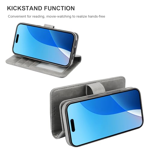 Bocasal for MagSafe Wallet Case Card Holder for iPhone 16, Grey - color: Gray for MagSafe