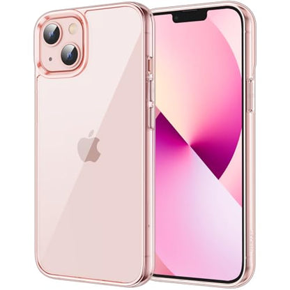 JETech Case for iPhone 13 6.1-Inch, Non-Yellowing Shockproof Phone Bumper Cover, Anti-Scratch Clear Back (Pink) - color: Pink