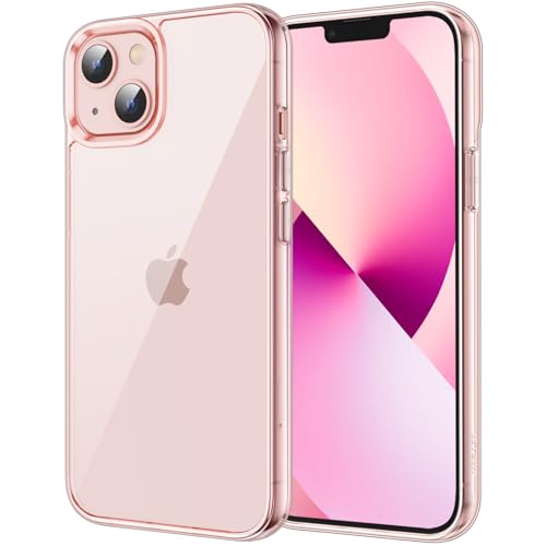 JETech Case for iPhone 13 6.1-Inch, Non-Yellowing Shockproof Phone Bumper Cover, Anti-Scratch Clear Back (Pink) - color: Pink