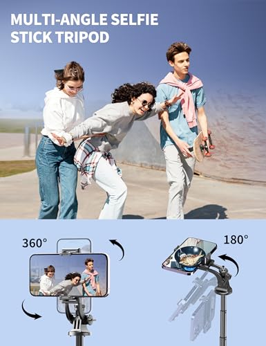 Aluminum 71" Phone Tripod, Travel Tripods for iPhone with Remote, Extendable Cell Phone Selfie Stick Tripod Stand Compatible with iPhone 17/16/15/14/13/Android/Camera - color: Black, size: 70.47 Inches - Upgraded Aluminum Pole