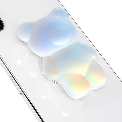 On The Grip 3D Gummy Bear Style Expandable Collapsible Mobile Phone Grip Stand Holder for Smartphone Tablet Cell Phone Accessory (Matte Holographic)