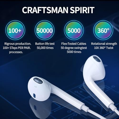 2Pack Wired Headphones for iPhone Earbuds with Lightning Plug