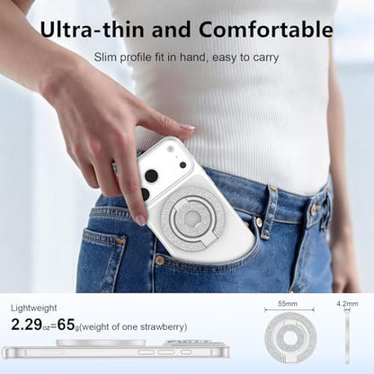 for Magsafe Magnetic Phone Ring Grip Adjustable Kickstand for iPhone 17 Air - color: White