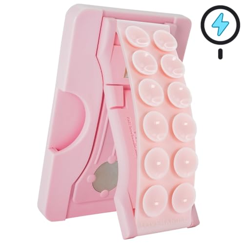 LOVEHANDLE Suction Wallet for MagSafe + Kickstand - Light Pink - color: Light Pink