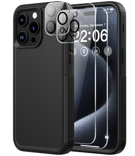 Diverbox for iPhone 15 Pro Case - [Compatible with MagSafe] [with Screen Protector ] [Shockproof] [Dropproof] Heavy Duty Protection Phone Case for iPhone 15 Pro (Black) - color: Black, size: iPhone 15 Pro