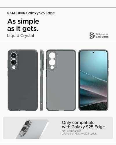 Spigen Liquid Crystal Designed for Galaxy S25 Edge Case (2025) [Anti-Yellowing], [Military-Grade Protection] - Space Crystal - color: Space Crystal, size: 6.6in (Galaxy S25 Edge)