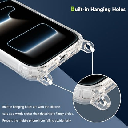 Magnetic Case for iPhone 17 Pro Max 6.9" Clear Crossbody Case with Adjustable Shoulder Neck Lanyard Strap,Compatible with Magsafe,Soft Slim Bumper Shockproof Protective Phone Cover-Black - color: Black, size: iPhone 17 Pro Max
