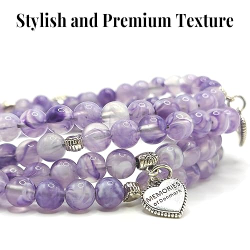Purple Beaded Phone Lanyard, Cell Phone Crossbody Lanyards with with Tether Tab for Women Phones Bag Purse