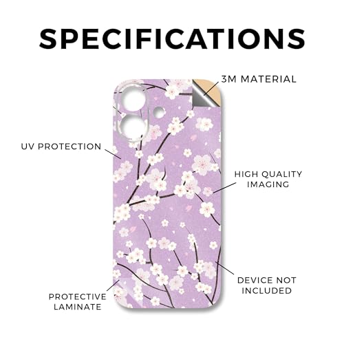 Glossy Glitter Phone Skin Compatible with Apple iPhone 17 - Sakura Purple - Premium 3M Vinyl Protective Wrap Decal Cover - Easy to Apply | Crafted in The USA by MightySkins - color: Sakura Purple, size: iPhone 17 (Full Wrap), style: Glossy Glitter Finish