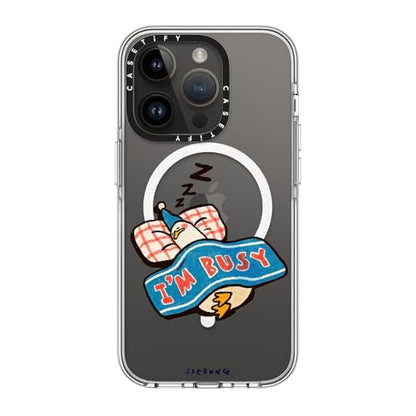 CASETiFY for iPhone 14 Pro Case - Impact Clear Compatible with MagSafe | Not Yellowing | 6.6 ft. 3X Military Grade Drop Protection | I'm so busy | Clear - color: I'm so busy, size: Iphone 14 Pro (6.1")