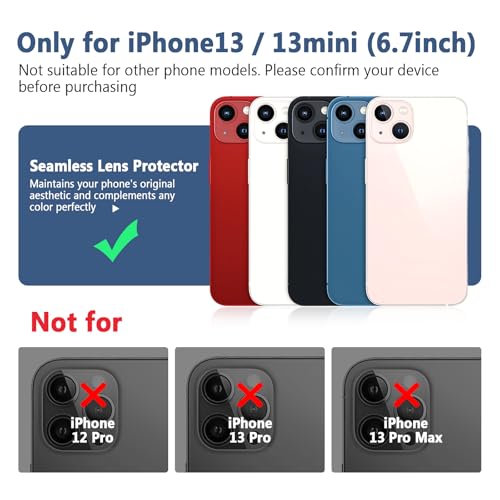 TENOC Camera Lens Protector for iPhone 13 & 13 Mini, Silver Glitter - size: iPhone 13/13 Mini