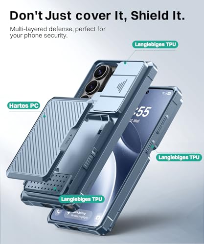 GolbinBox for Samsung Galaxy S26 Ultra Case with Wallet&Lock,Dragonfly Blue | Card Holder, Slide Camera Cover, Built-in Safety Lock & RFID Protection, Holds 4~5 Cards or Cash, S26 Ultra Wallet Case 6.9'' - color: Dragonfly Blue