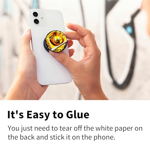 2 Pack Cell Phone Grip with Expanding Kickstand, Golden Baseball - color: Golden Baseball
