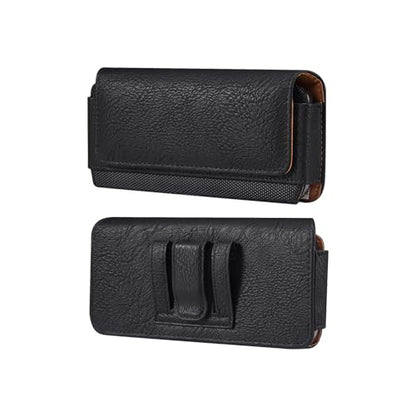 Phone Holster for Samsung Galaxy A17 A16 A15 A25 A35 A55 A57, S26 Ultra, S25 S24 S23 S22 Ultra Plus FE/iPhone 16 Pro Max/Moto G Power Cell Phone Pouch Case with Belt Clip Loop Card Holder (Black) - color: Black - Horizontal