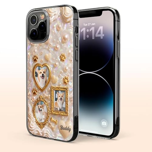 Our Furry Friend Forever, Personalized Clear Phone Case, Gift for Dog Lovers Custom Pet Dog Cat Name Breed Protective Cover Accessories Unique Birthday for Women Men Mom Dad