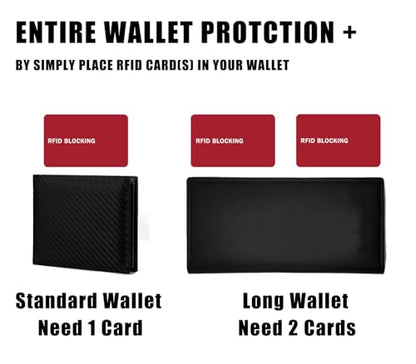 RFID Blocking Card - 3 Pack, Contactless NFC Credit Card ID Protection Safe Bank Card Passport Entire Wallet Purse Shield Protector Blocker Guard (Pack of 3, Red) - color: Red/3 cards