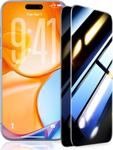 UltraGlass Top 9H+ Armor for iPhone 16 Pro Privacy Screen Protector, 2 Pack | NO.1 Military Grade Shatterproof, Privacy Screen iPhone 16 Pro Tempered Glass, 100% Anti Spy, Longest Durable 16Pro 6.3" - size: iPhone 16 Pro