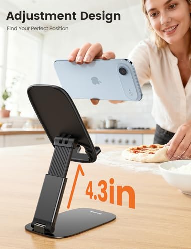 Lamicall Ultra-Thin Foldable Cell Phone Stand for Desk - color: A-Black