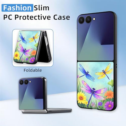 for Z Flip 7 Case Ultra Thin 1.2mm Matte Hard PC Phone Cover- Anti-Scratch Anti-Fingerprint Slim Fit Shockproof Protection Cover for Samsung Galaxy Z Flip 7 Case,Dragonfly Garden - color: Dragonfly Garden