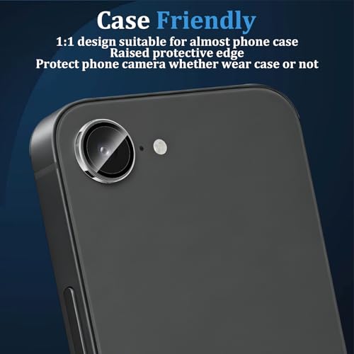 (3 Pack) Camera Lens Protector for iPhone 17e / iPhone 16e,Military Grade Shatterproof,Anti Scratch, Bubble Free,Tempered Glass Screen Protector - color: Clear-2