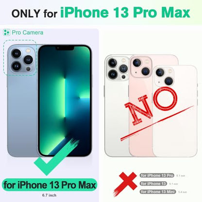 TUCCH Wallet Case for iPhone 13 Pro Max, 4 Card Holders, Midnight Green - color: Midnight Green