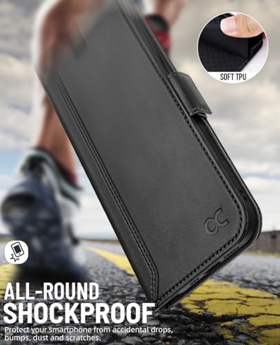 OCASE for iPhone 17e/iPhone 16e Wallet Case, Card Holder, Retro Graphite | RFID Blocking, Kickstand, Magnetic Closure, PU Leather Flip Folio, Shockproof TPU Shell, Protective Phone Cover (6.1") - color: Retro Graphite