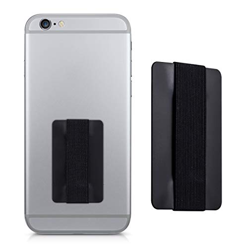 kwmobile Smartphone Elastic Slim Finger Grip - Phone Holder Strap for One-Handed Use - Universal Adhesive Strap for Secure Holding of Mobile Phones