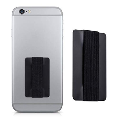 kwmobile Smartphone Elastic Slim Finger Grip - Phone Holder Strap for One-Handed Use - Universal Adhesive Strap for Secure Holding of Mobile Phones