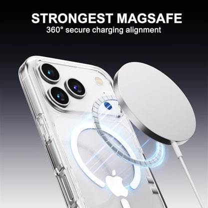 PAUL B for 2025 iPhone 17 Pro Case (Compatible with MagSafe) Military Grade Drop Protection(Drop Tested up to 13FT) Anti Yellowing | Magnetic Rugged Shockproof Phone Cover (Clear, iPhone 17 Pro) - color: Clear, size: iPhone 17 Pro