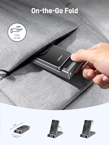 Magnetic Wireless Charger for Samsung, Charging Station for Galaxy S26 - color: Tech Gray